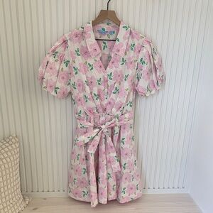 Floral Pink Puff Sleeve Dress